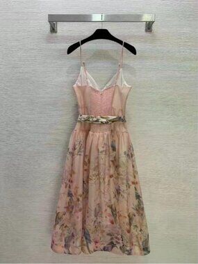 Zimmermann Pink Floral Midi Dress